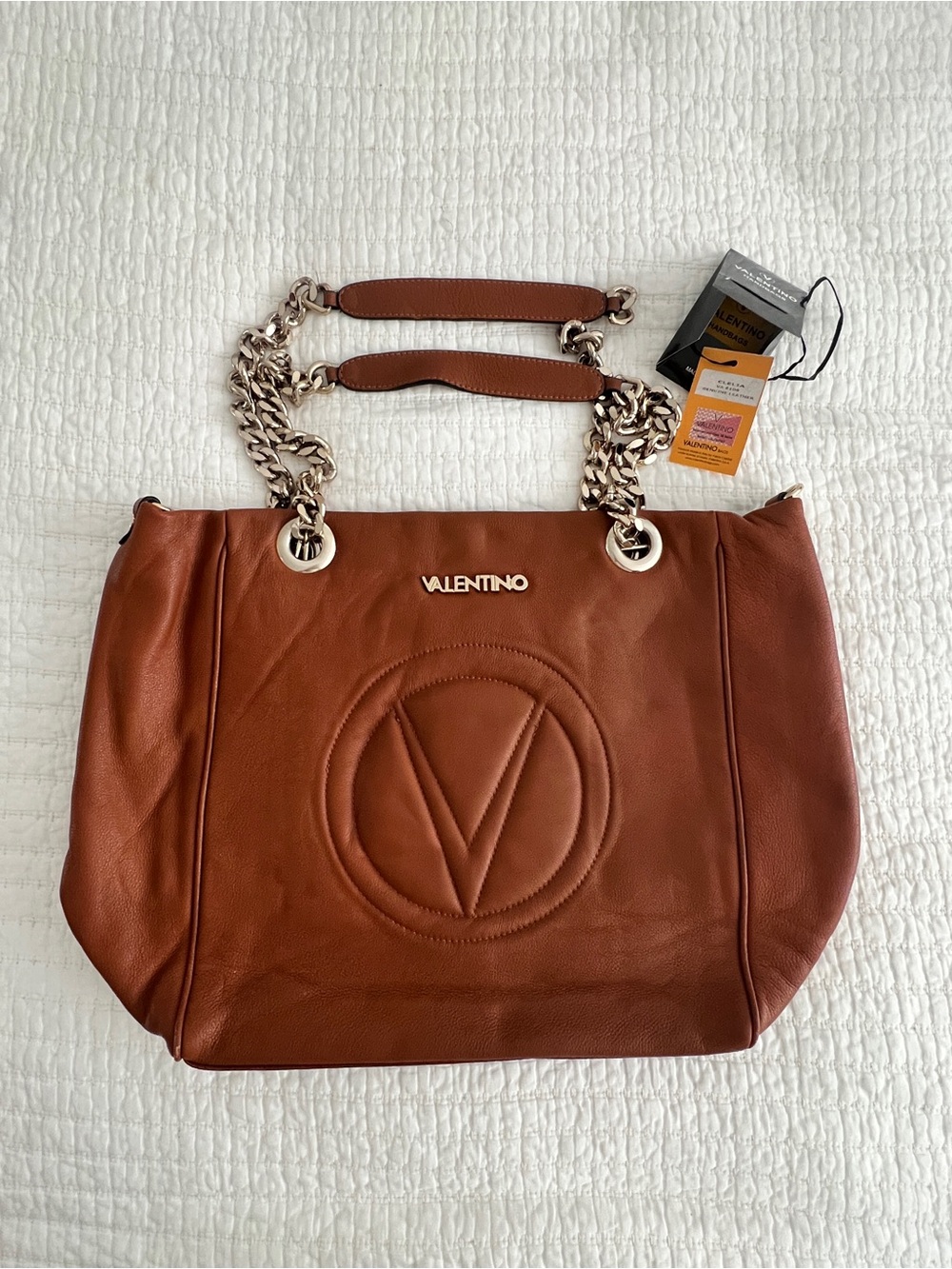 Valentino by Mario Valentino Luisa 2 Brown Leather Tote Bag